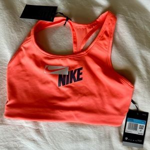 NWT Nike Swoosh Bra - Orange - Size medium